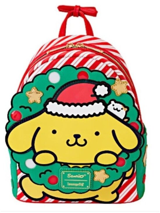 Loungefly Sanrio Exclusive Pompompurin Dog Santa Hat Light Up Mini Backpack NWT main image 4